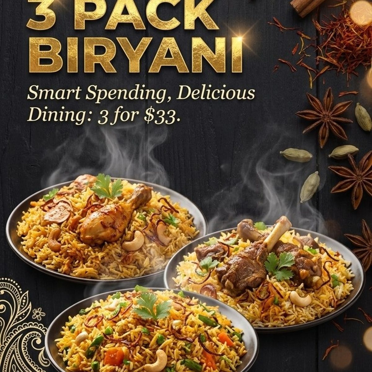 Midweek Magic: 3 Biryanis, 1 Incredible Price